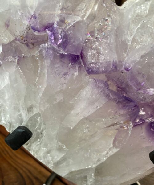 Extra Large – Huge Amethyst Heart 1 Iron Base Purple Quartz Geode Crystal 2.064kg H18.5xW18xD4.5cm - Image 8