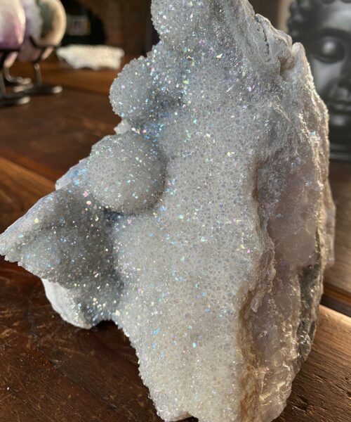 Large Premium High Grade Special Amethyst Angel Aura Druzy 2 Mini Geode Cluster Piece 1.342kg H13xW9xD13cm - Image 3