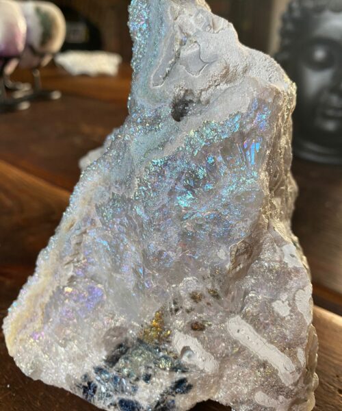 Large Premium High Grade Special Amethyst Angel Aura Druzy 2 Mini Geode Cluster Piece 1.342kg H13xW9xD13cm - Image 4