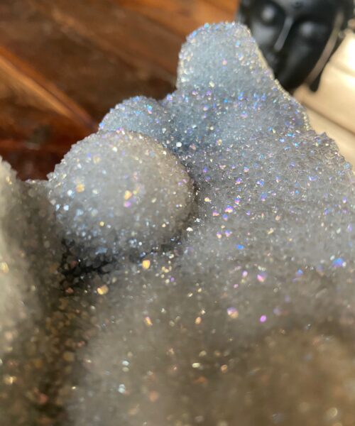 Large Premium High Grade Special Amethyst Angel Aura Druzy 2 Mini Geode Cluster Piece 1.342kg H13xW9xD13cm - Image 7