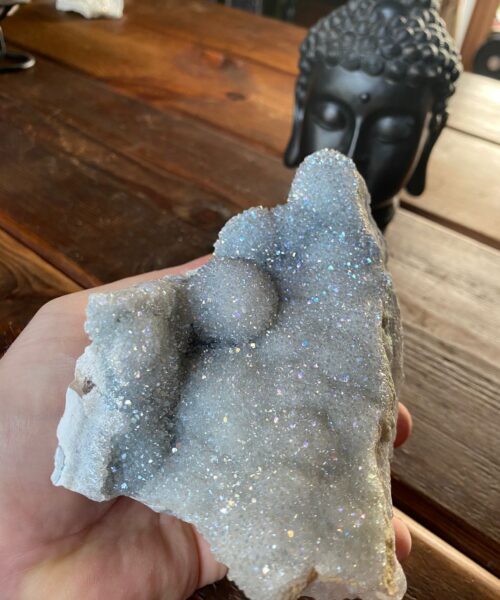 Large Premium High Grade Special Amethyst Angel Aura Druzy 2 Mini Geode Cluster Piece 1.342kg H13xW9xD13cm - Image 8