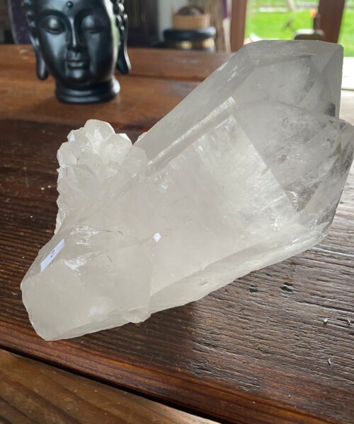 Large Premium Rare Clear White Rock Crystal Cluster 2 - 1.225kg H8xW15xD8cm