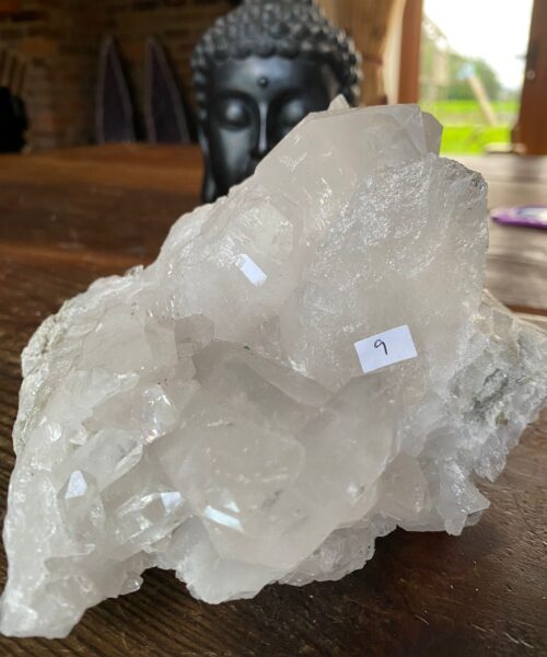 HUGE Premium Rare Clear White Rock Crystal Cluster 9 - 1.825kg H10xW17xD16cm
