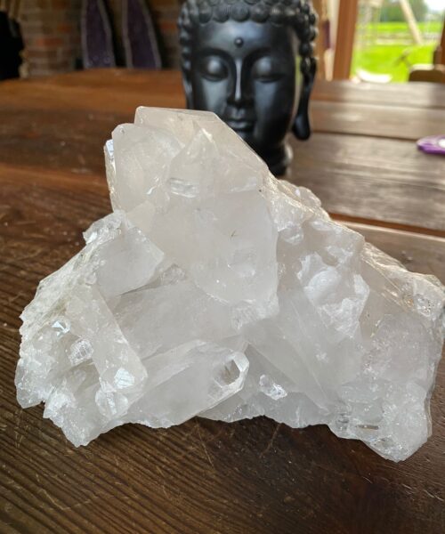 HUGE Premium Rare Clear White Rock Crystal Cluster 9 - 1.825kg H10xW17xD16cm - Image 4