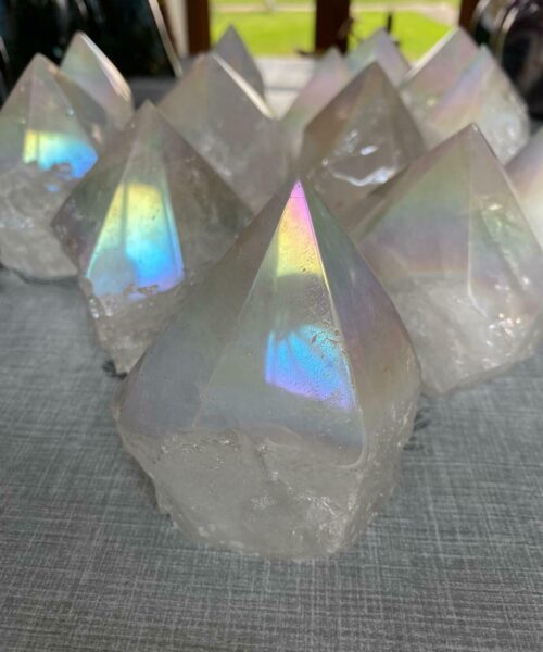 Premium Angel Aura Crystal Clear Quartz Point Tower approx. 100g-200g - H8 x W7cm Picked at Random - Image 10