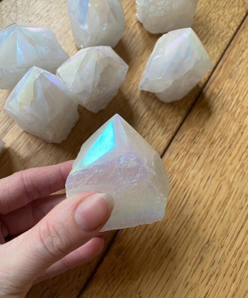 Premium Angel Aura Crystal Clear Quartz Point Tower approx. 100g-200g - H8 x W7cm Picked at Random - Image 3
