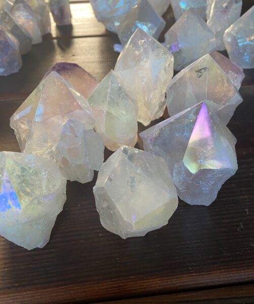 Premium Angel Aura Crystal Clear Quartz Point Tower approx. 300-400g