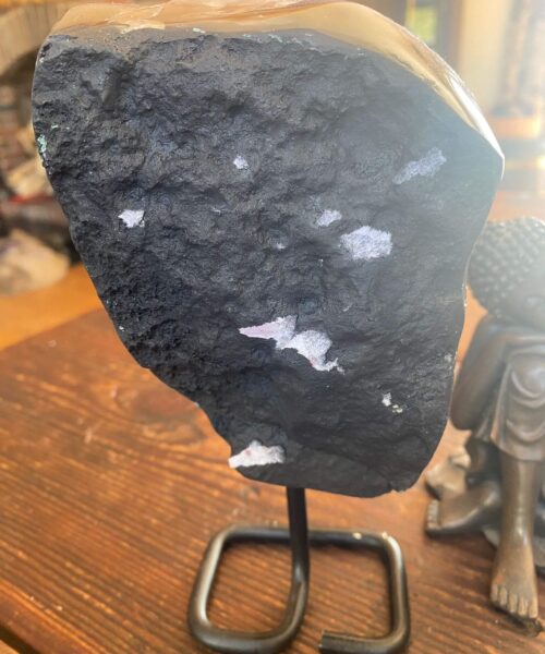 Large Premium High Grade Amethyst Druzy 23 Geode Cluster Piece on Iron Base 1.100g H19xW10xD7cm - Image 7