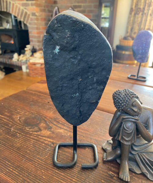 Premium High Grade Amethyst Druzy 25 Geode Cluster Piece on Iron Base 1.001g H22xW7xD6cm - Image 7