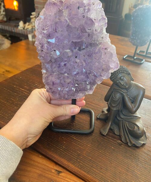 HUGE / Large Premium High Grade Amethyst Druzy 26 Geode Cluster Piece on Iron Base 1.649g H23xW13xD6cm - Image 10