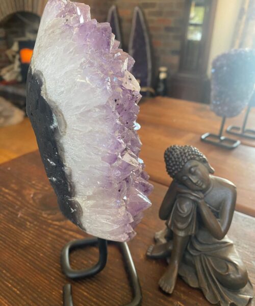 HUGE / Large Premium High Grade Amethyst Druzy 26 Geode Cluster Piece on Iron Base 1.649g H23xW13xD6cm - Image 6