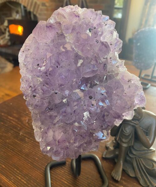 HUGE / Large Premium High Grade Amethyst Druzy 26 Geode Cluster Piece on Iron Base 1.649g H23xW13xD6cm - Image 5