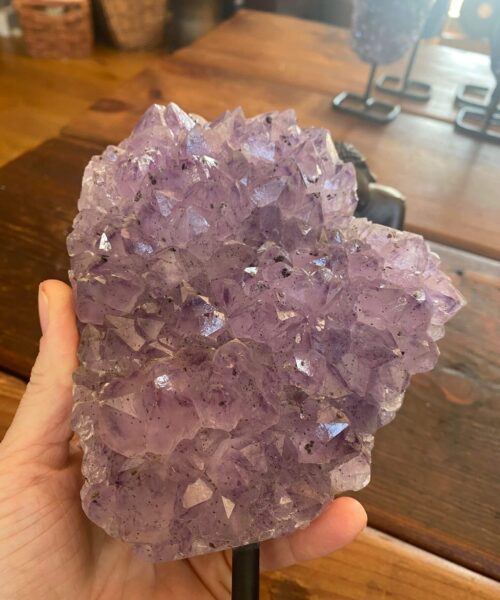 HUGE / Large Premium High Grade Amethyst Druzy 26 Geode Cluster Piece on Iron Base 1.649g H23xW13xD6cm - Image 4