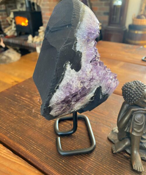 HUGE / Large Premium High Grade Amethyst Druzy 30 Geode Cluster Piece on Iron Base 2.057g H22xW11xD12cm - Image 5