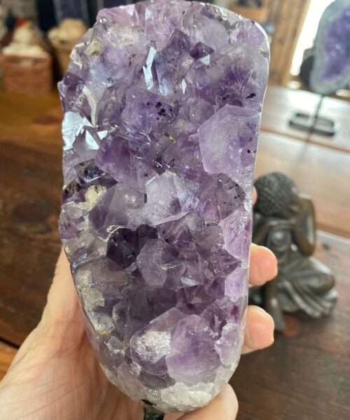 HUGE / Large Premium High Grade Amethyst Druzy 36 Geode Cluster Piece on Iron Base 1.504g H23xW8xD7.5cm - Image 3