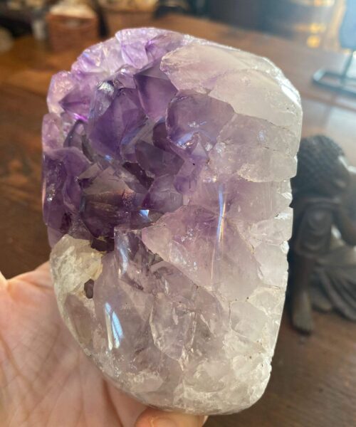 Large Premium High Grade Amethyst Druzy 38 Geode Cluster Piece on Iron Base 1.107g H17xW10xD9cm - Image 3