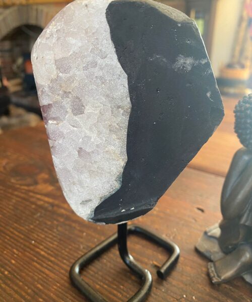 Large Premium High Grade Amethyst Druzy 38 Geode Cluster Piece on Iron Base 1.107g H17xW10xD9cm - Image 10