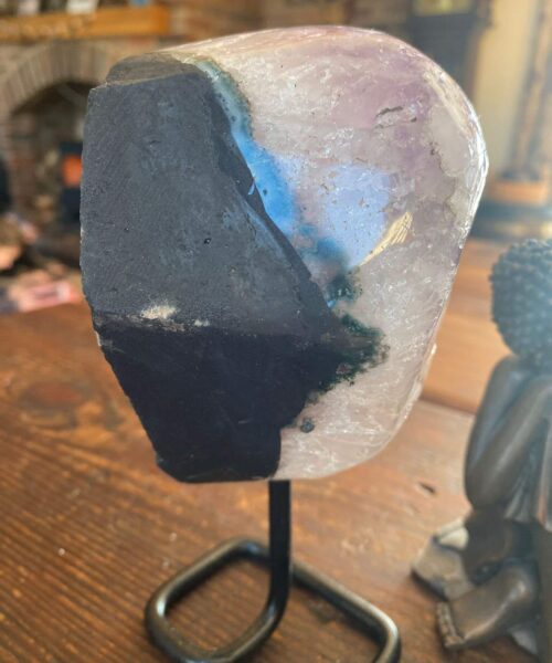 Large Premium High Grade Amethyst Druzy 38 Geode Cluster Piece on Iron Base 1.107g H17xW10xD9cm - Image 9