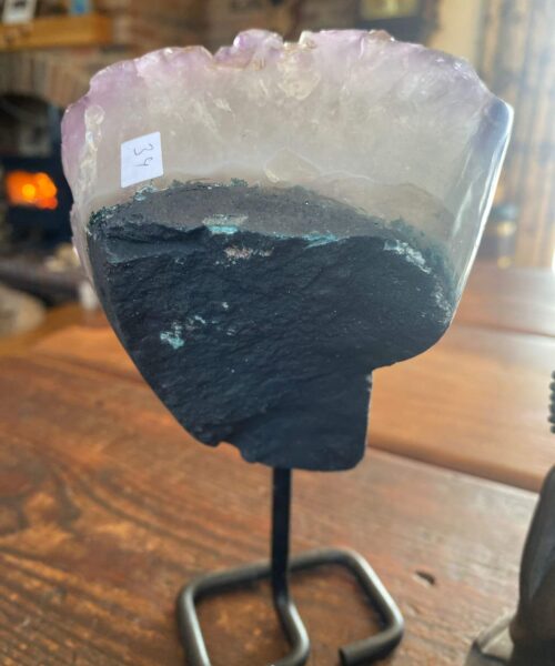 Large Premium High Grade Amethyst Druzy 39 Geode Cluster Piece on Iron Base 1.118g H19xW11.5xD10cm - Image 7