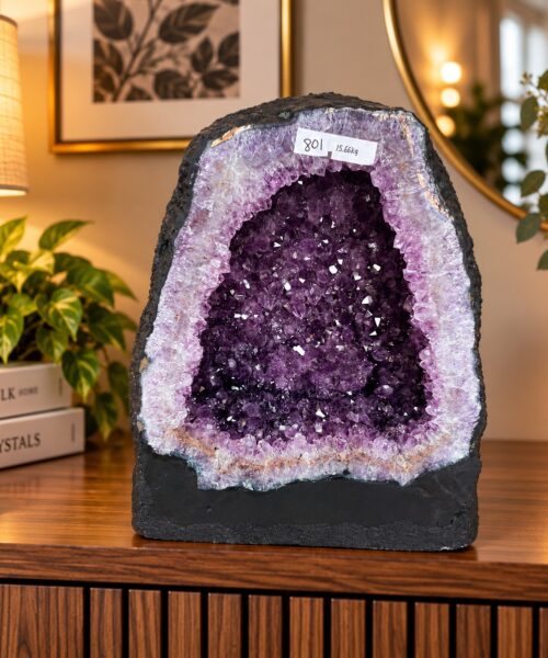 Amethyst Crystal Geode 801 Premium Queen Grade 15.66kg H30xW24xD17cm