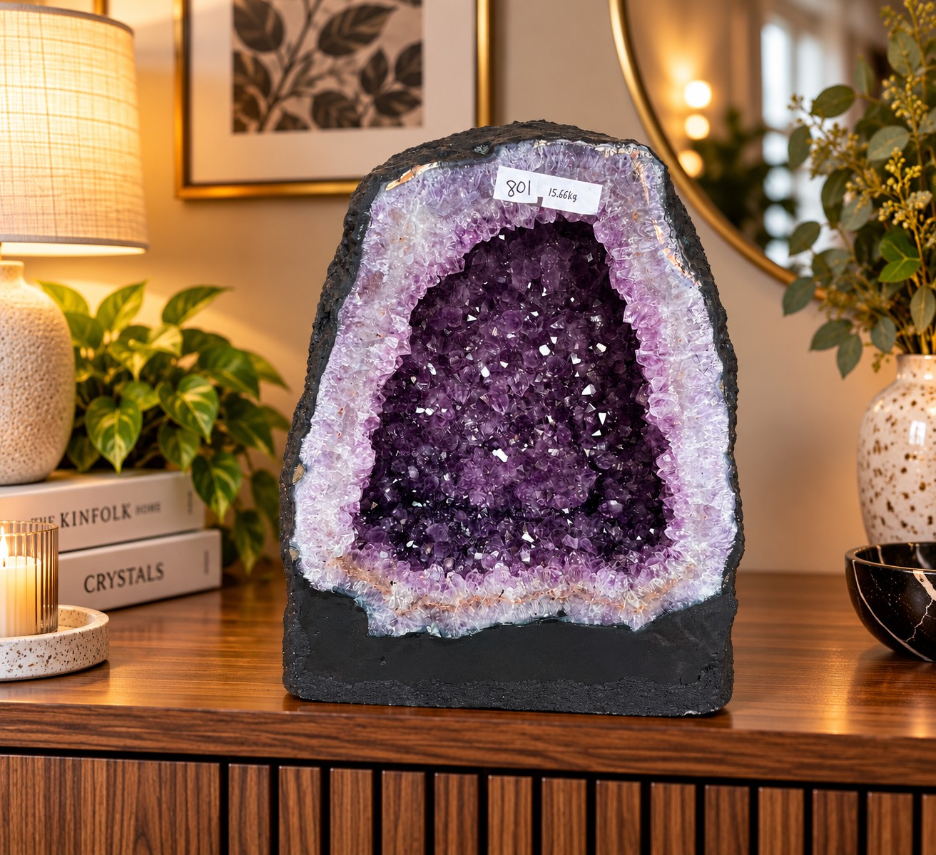 Amethyst Crystal Geode 801 Premium Queen Grade 15.66kg H30xW24xD17cm