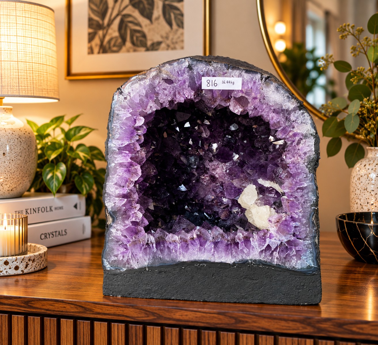 Amethyst Crystal Geode 816 Premium Queen Grade 16.44kg H29xW26xD18cm