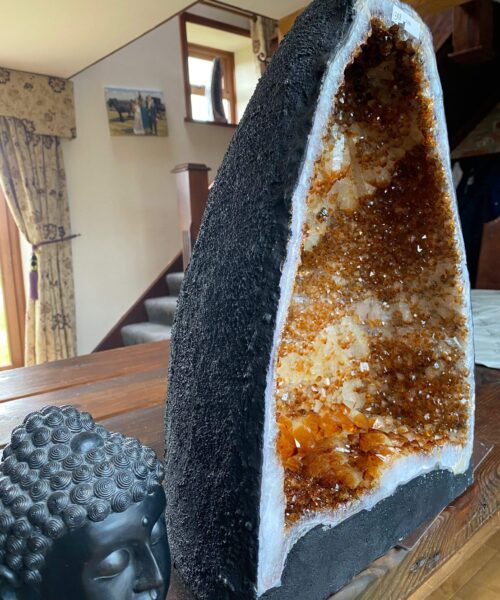 Tall Citrine Geode 388 Crystal Cluster Druzy Premium Grade 24.24kg H48xW36xD22cm - Image 4