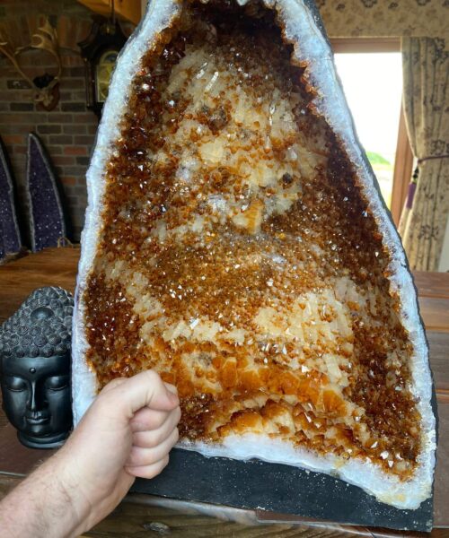 Tall Citrine Geode 388 Crystal Cluster Druzy Premium Grade 24.24kg H48xW36xD22cm - Image 20