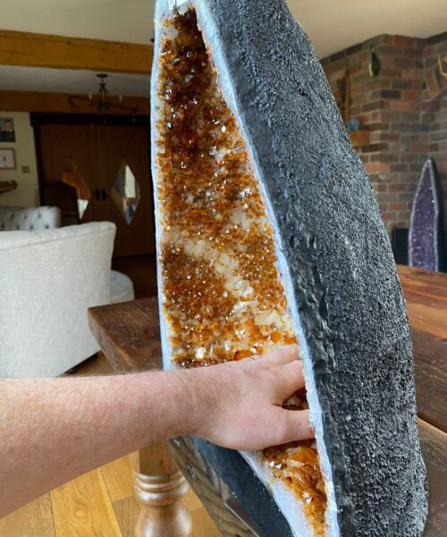 Alternative view of Tall Citrine Geode 388 Crystal Cluster Druzy Premium Grade 24.24kg H48xW36xD22cm