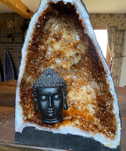 Tall Citrine Geode 388 Crystal Cluster Druzy Premium Grade 24.24kg H48xW36xD22cm - Image 19