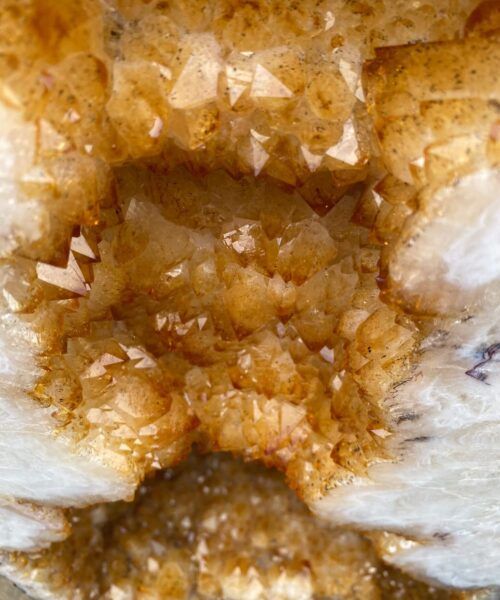 Tall Citrine Geode PAIR 392 & 393 Crystal Cluster Druzy Premium Grade 40kg each H66xW26xD20cm - Image 7