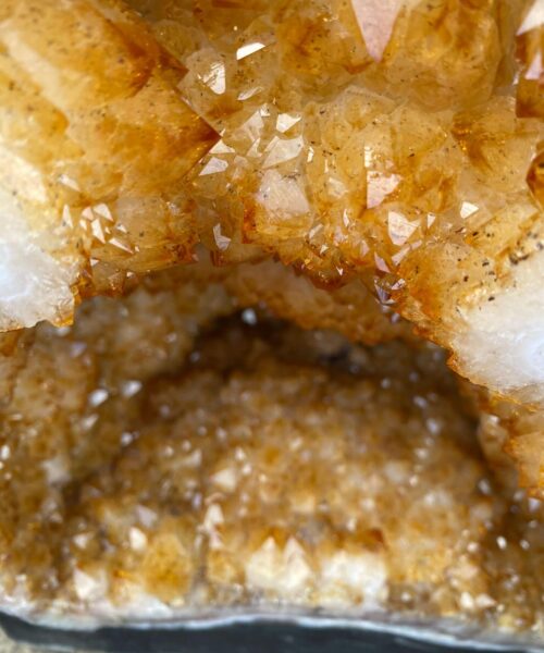 Tall Citrine Geode PAIR 392 & 393 Crystal Cluster Druzy Premium Grade 40kg each H66xW26xD20cm - Image 6