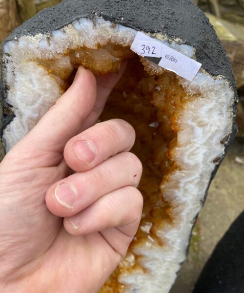 Tall Citrine Geode PAIR 392 & 393 Crystal Cluster Druzy Premium Grade 40kg each H66xW26xD20cm - Image 10
