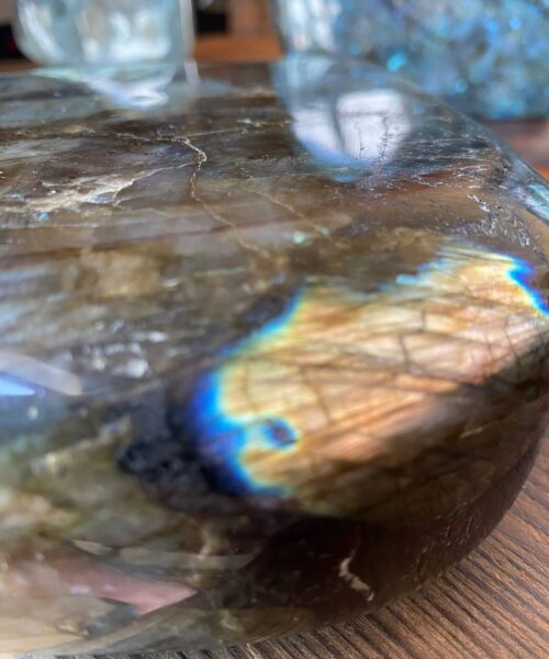 Alternative view of HUGE Blue Labradorite Freeform 28 Self Standing Healing Crystal Natural Polished Crystal Gem 4.728kg – H19xW20xD6cm