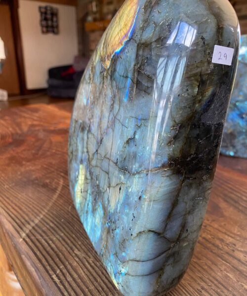 HUGE Blue Labradorite Freeform 29 Self Standing Healing Crystal Natural Polished Crystal Gem 4.207kg – H21xW20xD5cm - Image 10