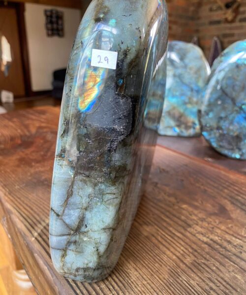HUGE Blue Labradorite Freeform 29 Self Standing Healing Crystal Natural Polished Crystal Gem 4.207kg – H21xW20xD5cm - Image 9