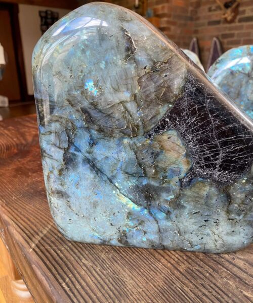 HUGE Blue Labradorite Freeform 29 Self Standing Healing Crystal Natural Polished Crystal Gem 4.207kg – H21xW20xD5cm - Image 8