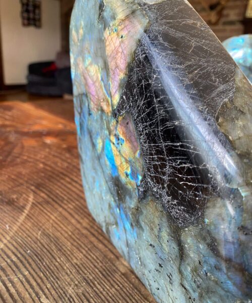 HUGE Blue Labradorite Freeform 29 Self Standing Healing Crystal Natural Polished Crystal Gem 4.207kg – H21xW20xD5cm - Image 7