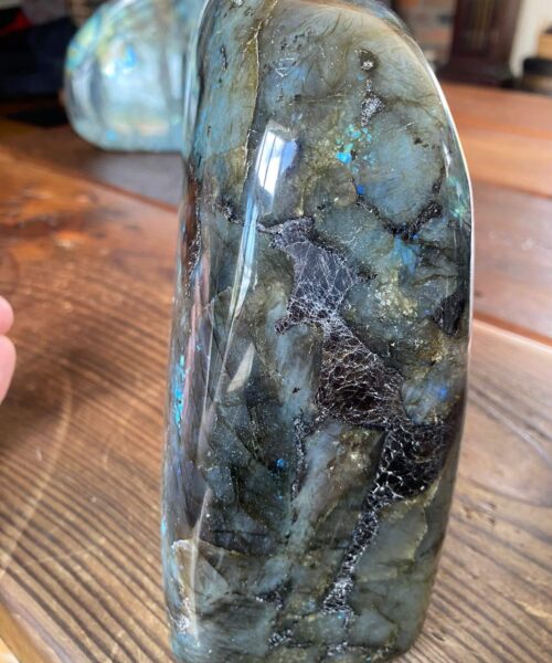 HUGE Blue Labradorite Freeform 30 Self Standing Healing Crystal Natural Polished Crystal Gem 6.550g – H16xW15xD9cm - Image 8