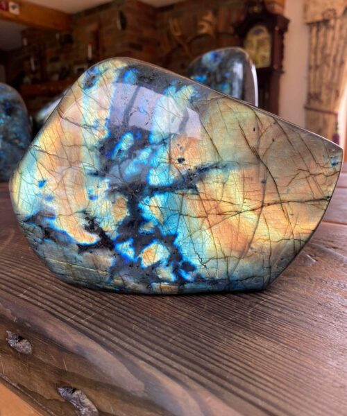 HUGE Blue Labradorite Freeform 33 Self Standing Healing Crystal Natural Polished Crystal Gem 3.736g – H19xW15xD9cm