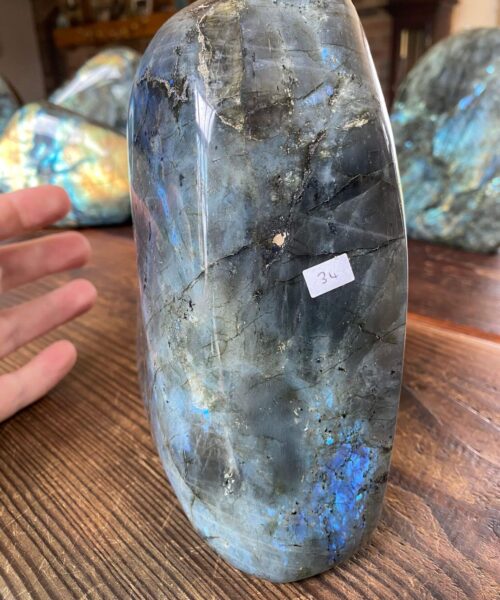 HUGE Blue Labradorite Freeform 34 Self Standing Healing Crystal Natural Polished Crystal Gem 3.150g – H18xW16xD8cm - Image 3