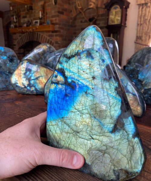 HUGE Blue Labradorite Freeform 35 Self Standing Healing Crystal Natural Polished Crystal Gem 4.152g – H22xW17xD8cm - Image 10