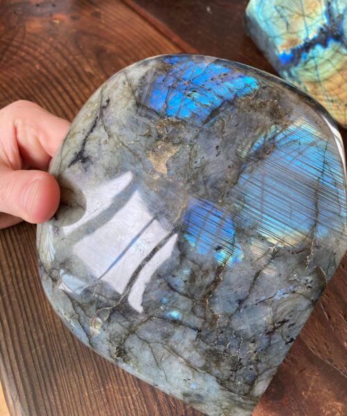 HUGE Blue Labradorite Freeform 37 Self Standing Healing Crystal Natural Polished Crystal Gem 2.907g – H15xW16xD6cm - Image 5