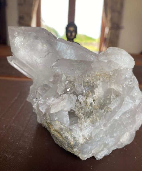 Large Premium Rare Clear White Rock Crystal Cluster 15 - 1.007kg H9xW10xD11cm