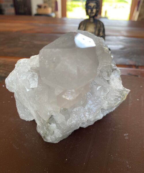 Large Premium Rare Clear White Rock Crystal Cluster 15 - 1.007kg H9xW10xD11cm - Image 5