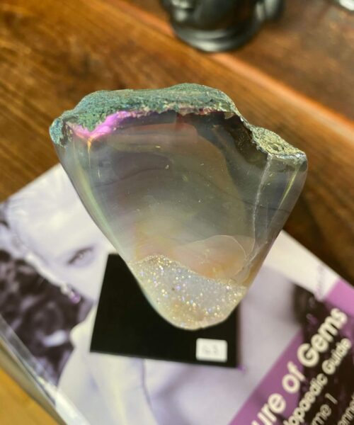Alternative view of Premium High Grade Amethyst Angel Aura Geode on Stand 43 Mini Geode 336g H14xW7xD5cm