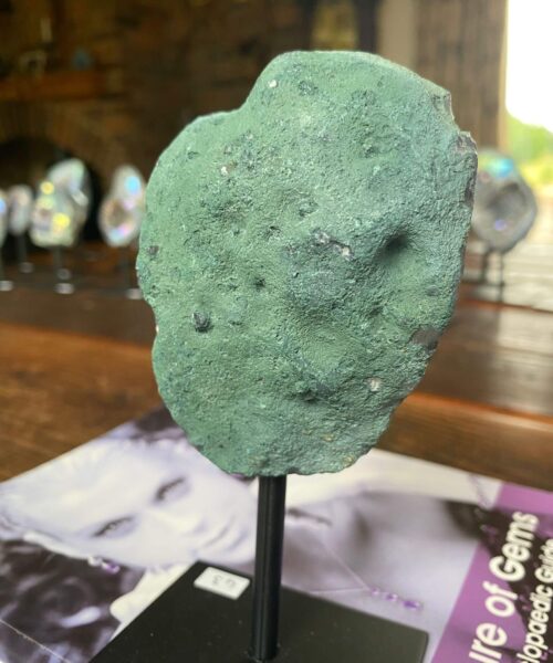 Premium High Grade Amethyst Angel Aura Geode on Stand 43 Mini Geode 336g H14xW7xD5cm - Image 7