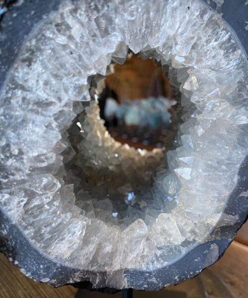 Premium High Grade Amethyst Angel Aura Geode on Stand 1 Mini Geode 3.022kg H25xW13xD14cm - Image 6
