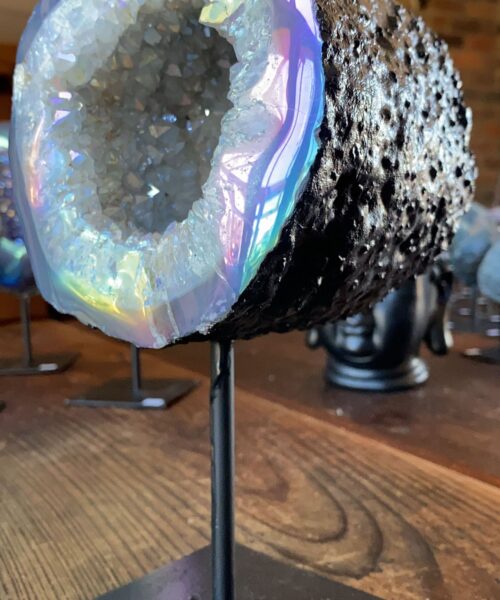 Premium High Grade Amethyst Angel Aura Geode on Stand 1 Mini Geode 3.022kg H25xW13xD14cm - Image 13