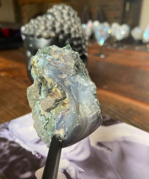 Premium High Grade Amethyst Angel Aura Geode on Stand 33 Mini Geode 267g H12xW5xD5.5cm - Image 5